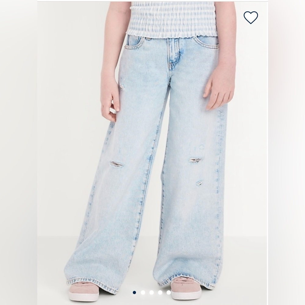 Old Navy High Rise Baggy Wide Leg Girls Jeans  Size 10 NWT